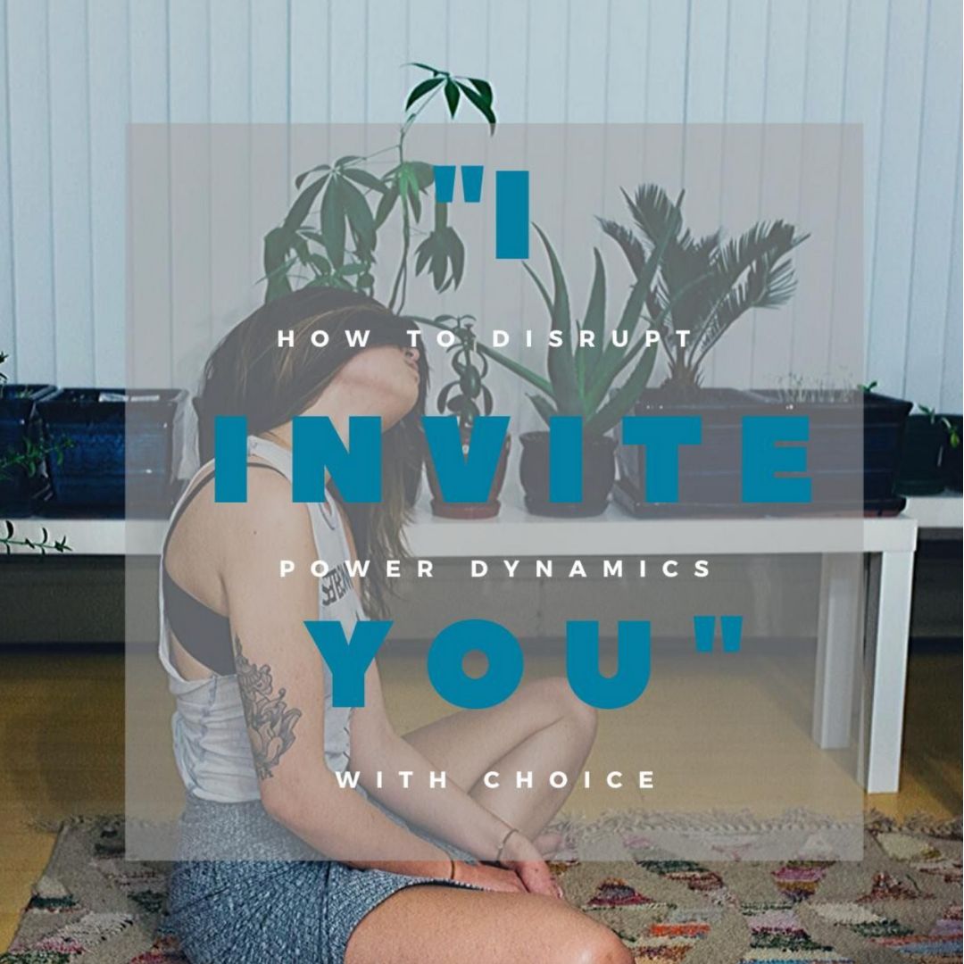  A woman in shorts and a tank top sits on the floor cross legged stretching her neck. Text reads: I invite you